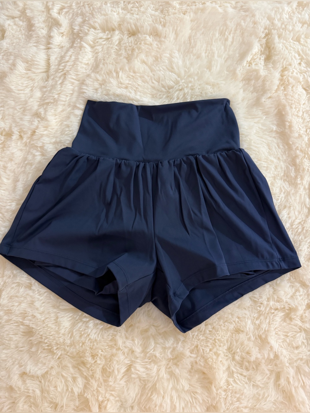 Halara Navy High-Waist Athletic Shorts